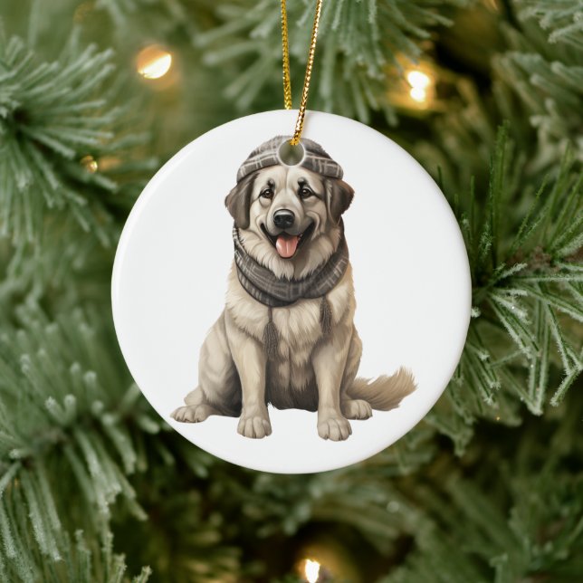 Personlig Anatolian Shepherd Hund Julgransprydnad Keramik (Träd)
