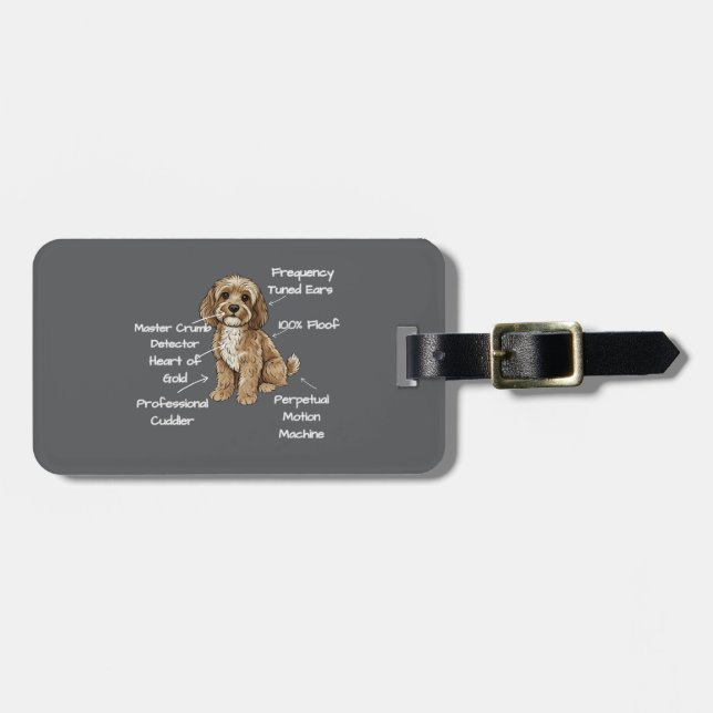 Personlig anatomisk teckning av en Cockapoo Bagagebricka (Horisontell Framsida)