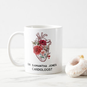 Personlig Anatomiskt Blommigt Kardiolog  Kaffemugg