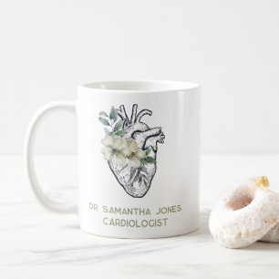 Personlig Anatomiskt Blommigt Kardiolog  Kaffemugg