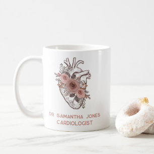 Personlig Anatomiskt Blommigt Kardiolog  Kaffemugg