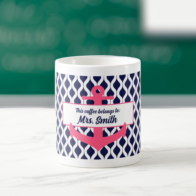 Personlig Anchor den här Tillhöret till läraren Kaffemugg (Skapare uppladdad)