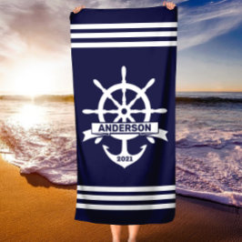 Personlig Anchor - Hjul Nautical Beach Towel