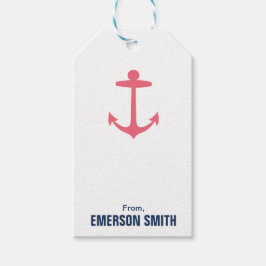 Personlig Anchor Nautical Birthday Gift Märkre Presentetikett