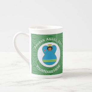 Personlig ängel för Aruba med jultema  Benporslin Mugg