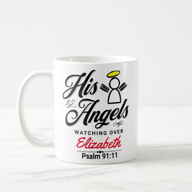 PERSONLIG ANGEL PROMISE - PSALM 91:11 KAFFEMUGG (Vänster)