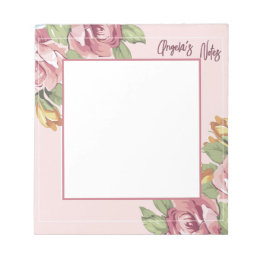 Personlig Angela's Notes Flowery Romantic Anteckningsblock