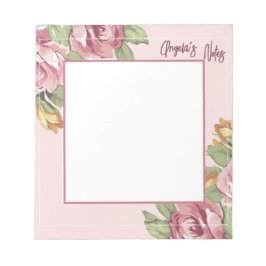 Personlig Angela's Notes Flowery Romantic Anteckningsblock