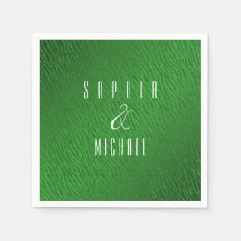 Personlig Animal Print Grönt Glitter Glam Pappersservett