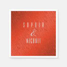 Personlig Animal Print Red Glitter Glam Pappersservett