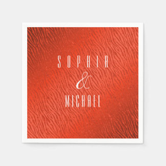 Personlig Animal Print Red Glitter Glam Pappersservett