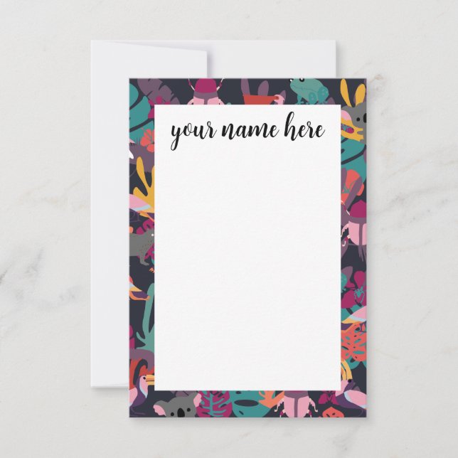 Personlig Animals Notecards Tack Kort (Framsida)
