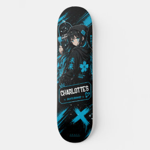 Personlig Anime Cyan Skateboarddäck Mini Skateboard Bräda 18,5 Cm