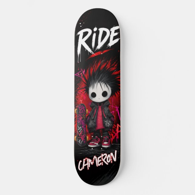 Personlig Anime Emo Graffiti Urban Skateboard (Framsida)
