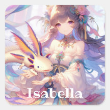 Personlig Anime Girl och Axolotl