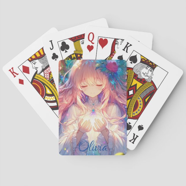 Personlig Anime Girl Sketchbook Casinokort (Baksidan)