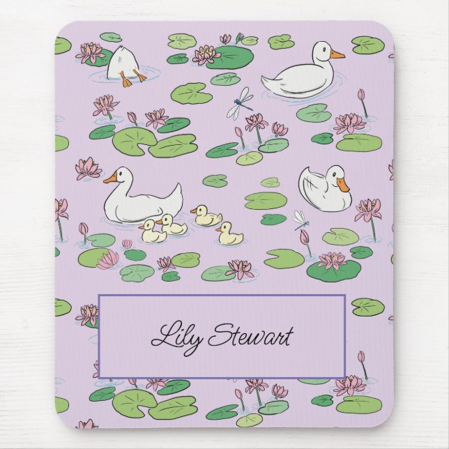 Personlig Ankor & Waterlily Lavender Mousepad Musmatta (Framsidan)