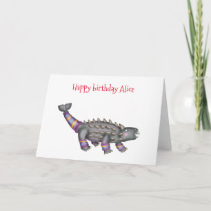 Personlig Ankylosaurus födelsedagskort Kort