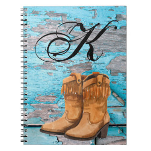 Personlig Anmärkning Bok Blue Wood Barn Door Boots Anteckningsbok