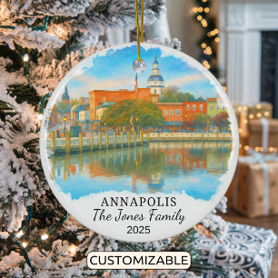 Personlig Annapolis Ornament, Maryland Julgransprydnad Keramik