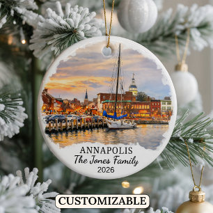 Personlig Annapolis-ornament, specialdesignad för Julgransprydnad Keramik