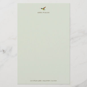 Personlig Anna's Hummingbird Stationery Brevpapper