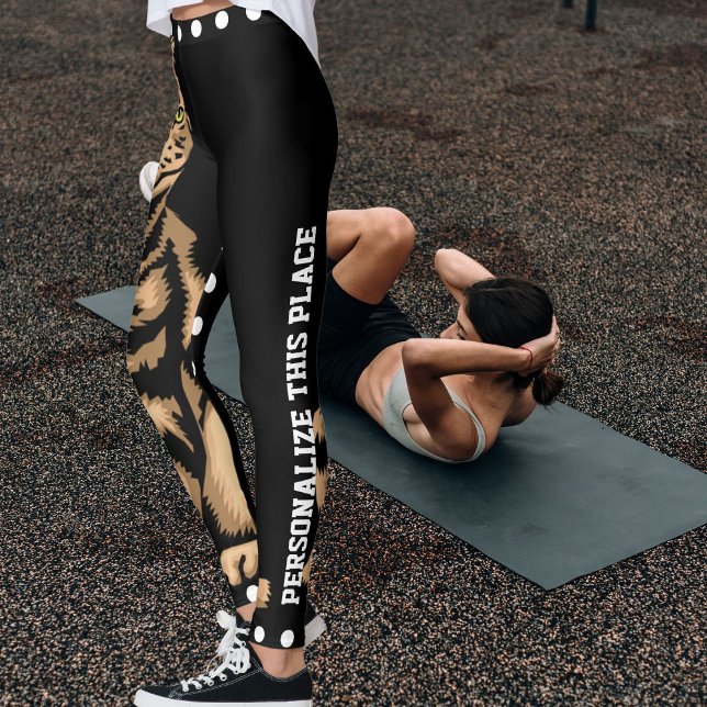 Personlig Anpassa Cat Pet Animal Black White Leggings (Skapare uppladdad)