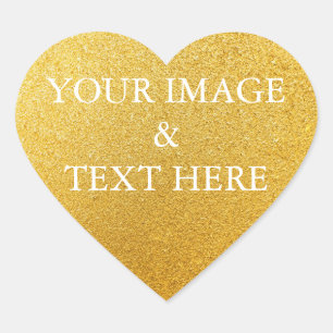 Personlig anpassa din egen foto & text hjärtformat klistermärke