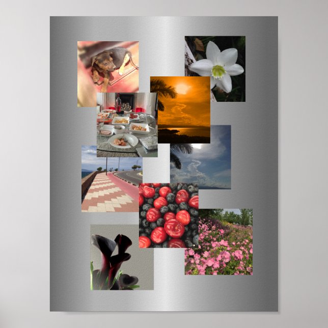 Personlig anpassad 9-foto collage  poster (Framsidan)