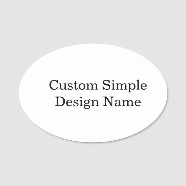Personlig Anpassad Design 3" X 2" Oval Namnbricka (Framsida)