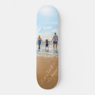 Personlig anpassad foto- och textskateboard mini skateboard bräda 18,5 cm