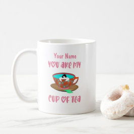Personlig anpassad namn rolig söt tekopp kaffemugg