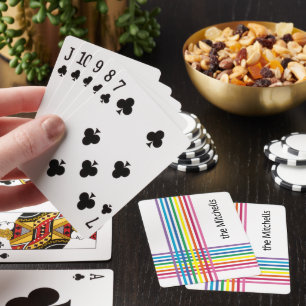 Personlig anpassad regnbågsfärgad randig mönster casinokort