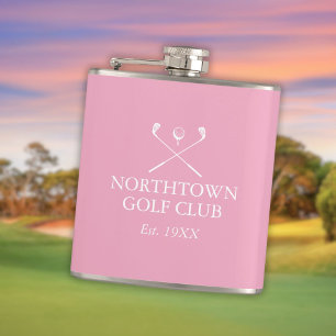 Personlig anpassad rosa golfklubbsnamn fickplunta