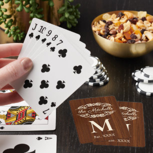 Personlig anpassad rustik trästrukturmönster casinokort