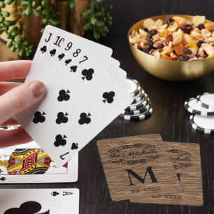 Personlig anpassad rustik trästrukturmönster casinokort