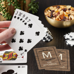 Personlig anpassad rustik trästrukturmönster casinokort