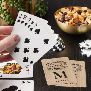 Personlig anpassad rustik trästrukturmönster casinokort