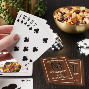 Personlig anpassad rustik trästrukturmönster casinokort