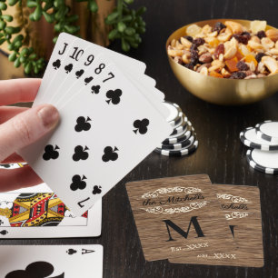 Personlig anpassad rustik trästrukturmönster casinokort