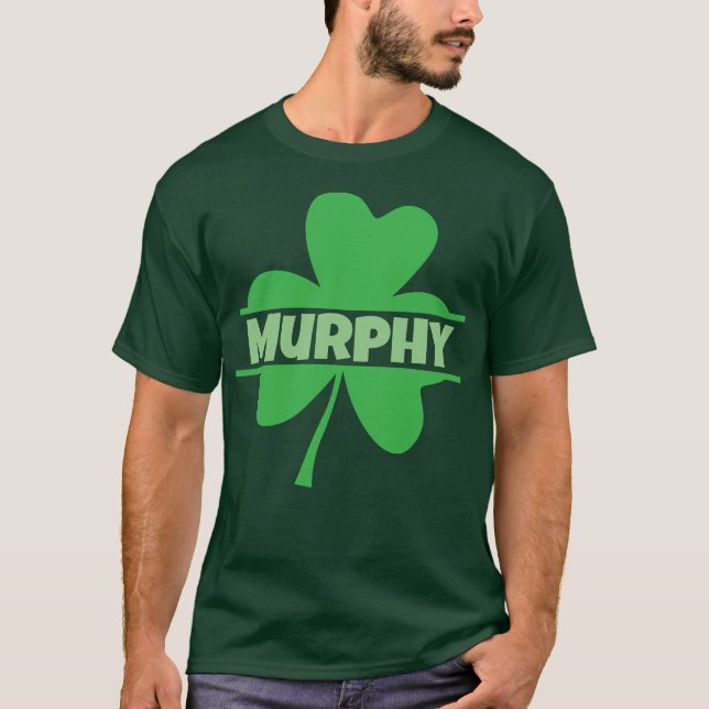 Personlig, anpassat namn, Grönt Shamrock T Shirt (Framsida)