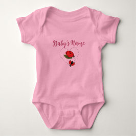 Personlig/Anpassat Namn Nyckelpiga Rosa Baby T Shirt