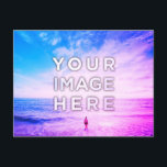 Personlig Anpassningsbar 2 Retrowave för fotoLila Vykort<br><div class="desc">Ladda upp fotot och skapa personligens Lila retrowave Postcard! Gör din perfekt till vänner, par, barn och familj, skapa din bästa keepy, säg hej till dina älskande från resor! Vill du köpa strandlandskapen utan att anpassa dem? De här fantastisk av Frank Mckenna som är gjord i San Diego i Förenade...</div>