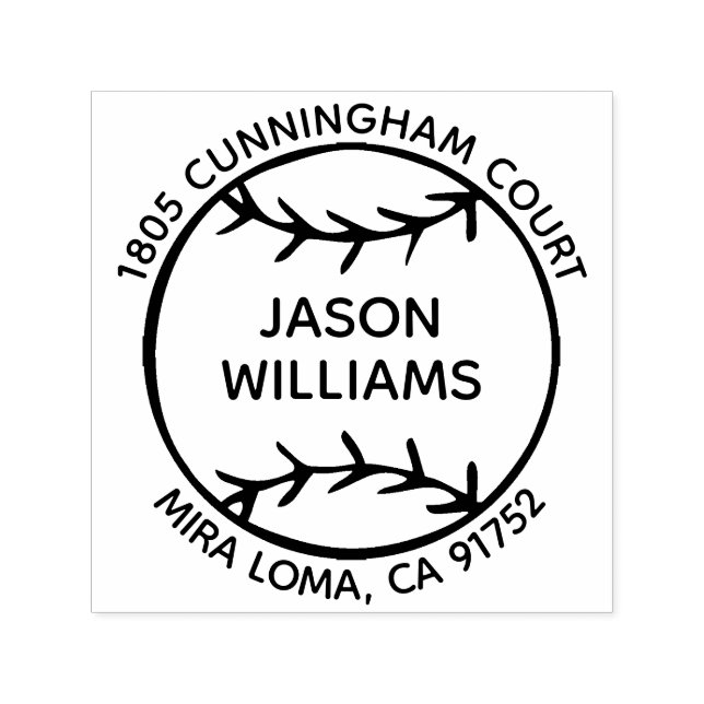 Personlig Anpassningsbar Baseball Returadress Frim Självfärgande Stämpel (Design)