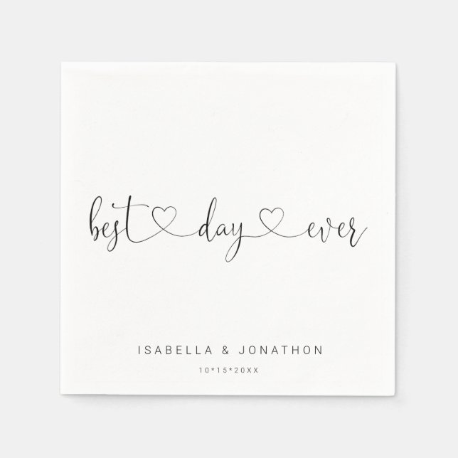 Personlig Anpassningsbar "Bästa dagen någonsin" Br Pappersservett (Framsidan)