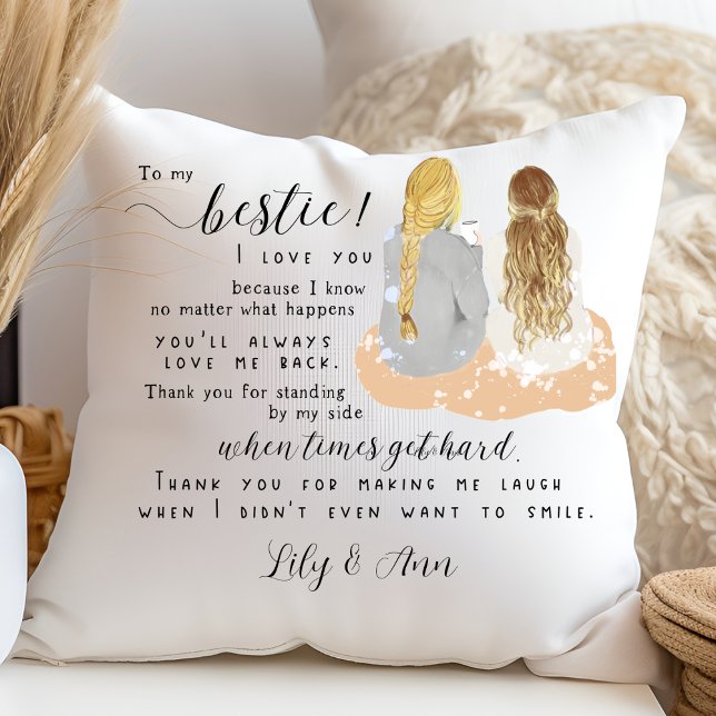 Personlig Anpassningsbar Best Friend Gift Bestie | Kudde (Skapare uppladdad)