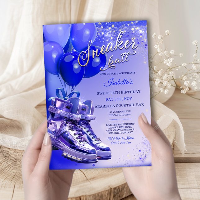 Personlig Anpassningsbar Blue Sneaker Inbjudningar (Skapare uppladdad)
