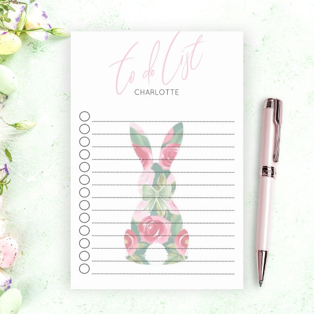 Personlig Anpassningsbar Bunny Design Post-it Block (Personalized Custom Bunny Design Post-it Notes)