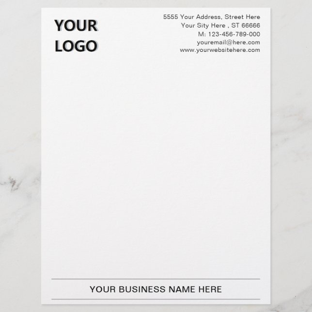 Personlig Anpassningsbar Business Letterhead-mall Brevhuvud (Framsida)