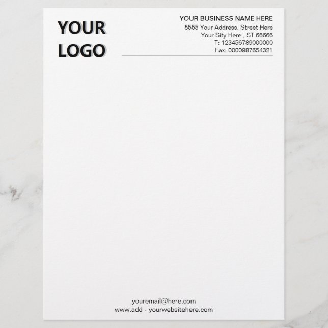 Personlig Anpassningsbar Business Letterhead-mall Brevhuvud (Framsida)